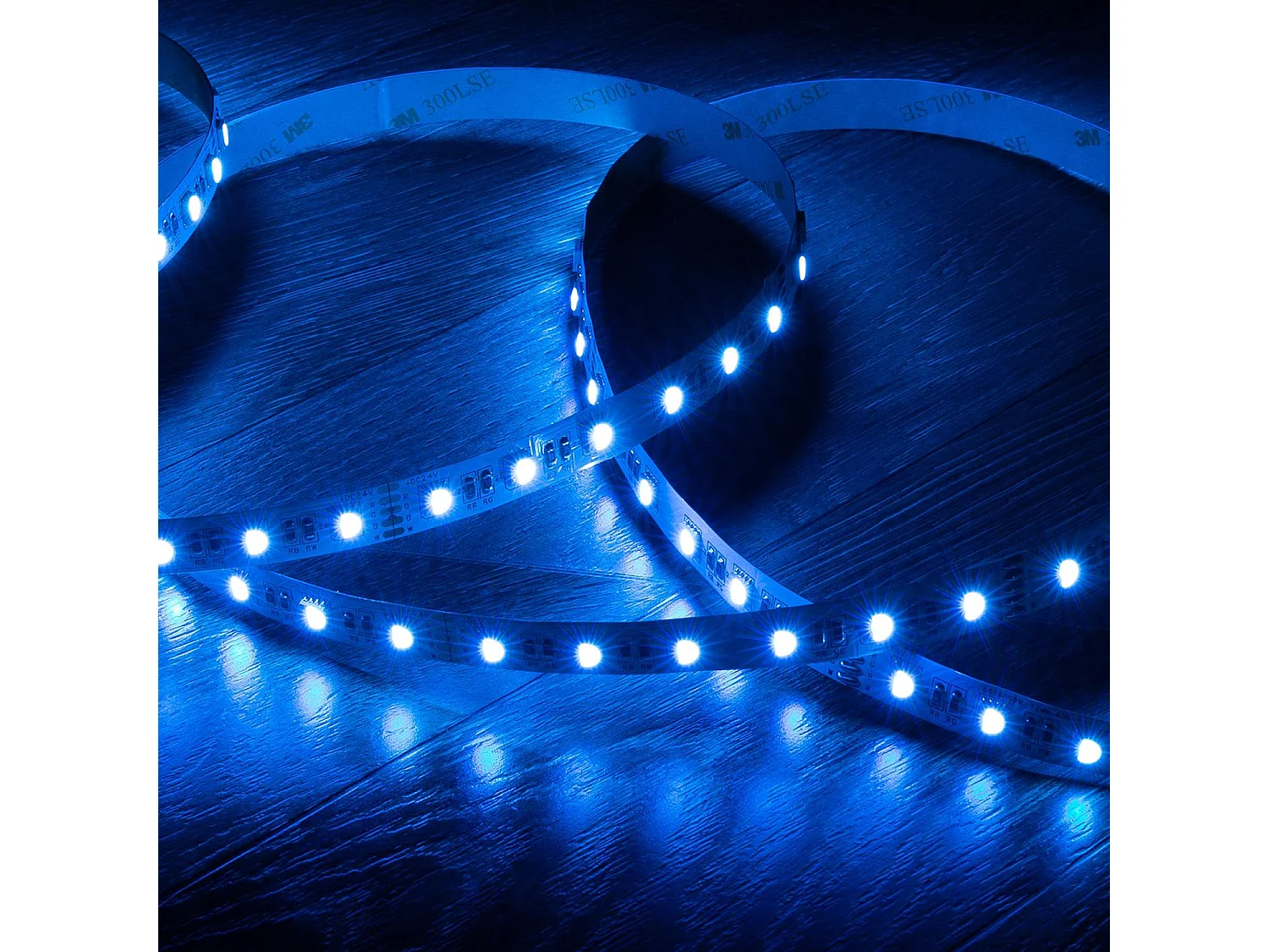 Ruban LED 24V RGBW SMD 60LED/m 5m 10W/m Largeur 12mm Coupe 10cm IP20 RGBW