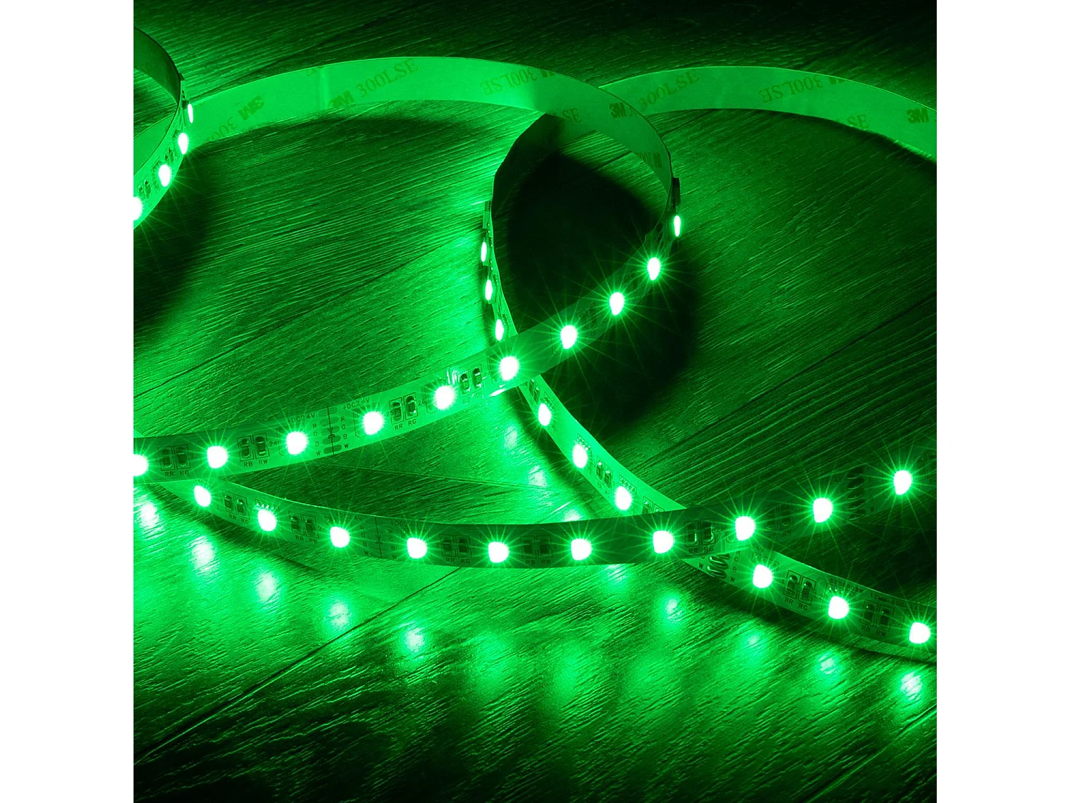 Ruban LED 24V RGBW SMD 60LED/m 5m 10W/m Largeur 12mm Coupe 10cm IP20 RGBW