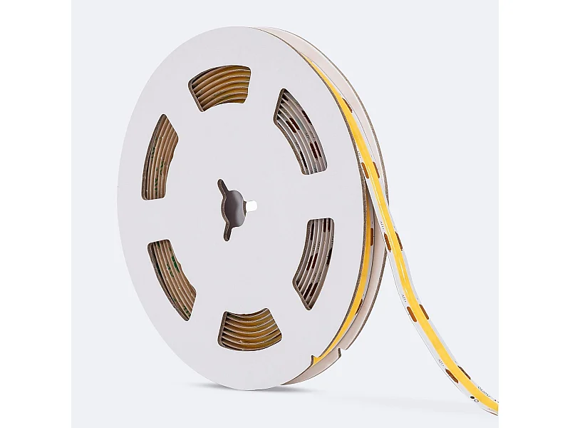 Ruban LED 12V COB 320 LED/m 5m 10W/m 1000lm/m Largeur 8mm Coupe 2.5cm IP20 CRI90 4000K Blanc neutre