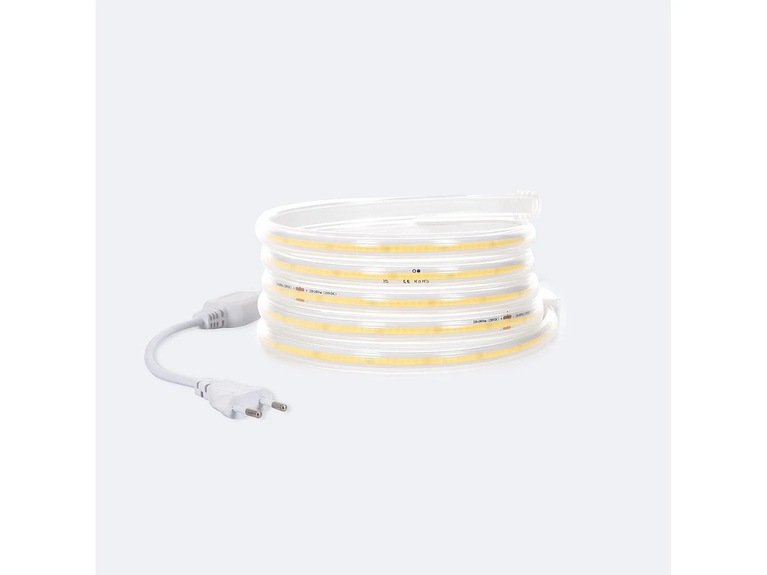 Tira LED Regulable 220V COB 320 LED/m Blanco Frío 8W/m 720lm/m Ancho 12mm Corte 50cm IP65 CRI90 a Medida 3 m