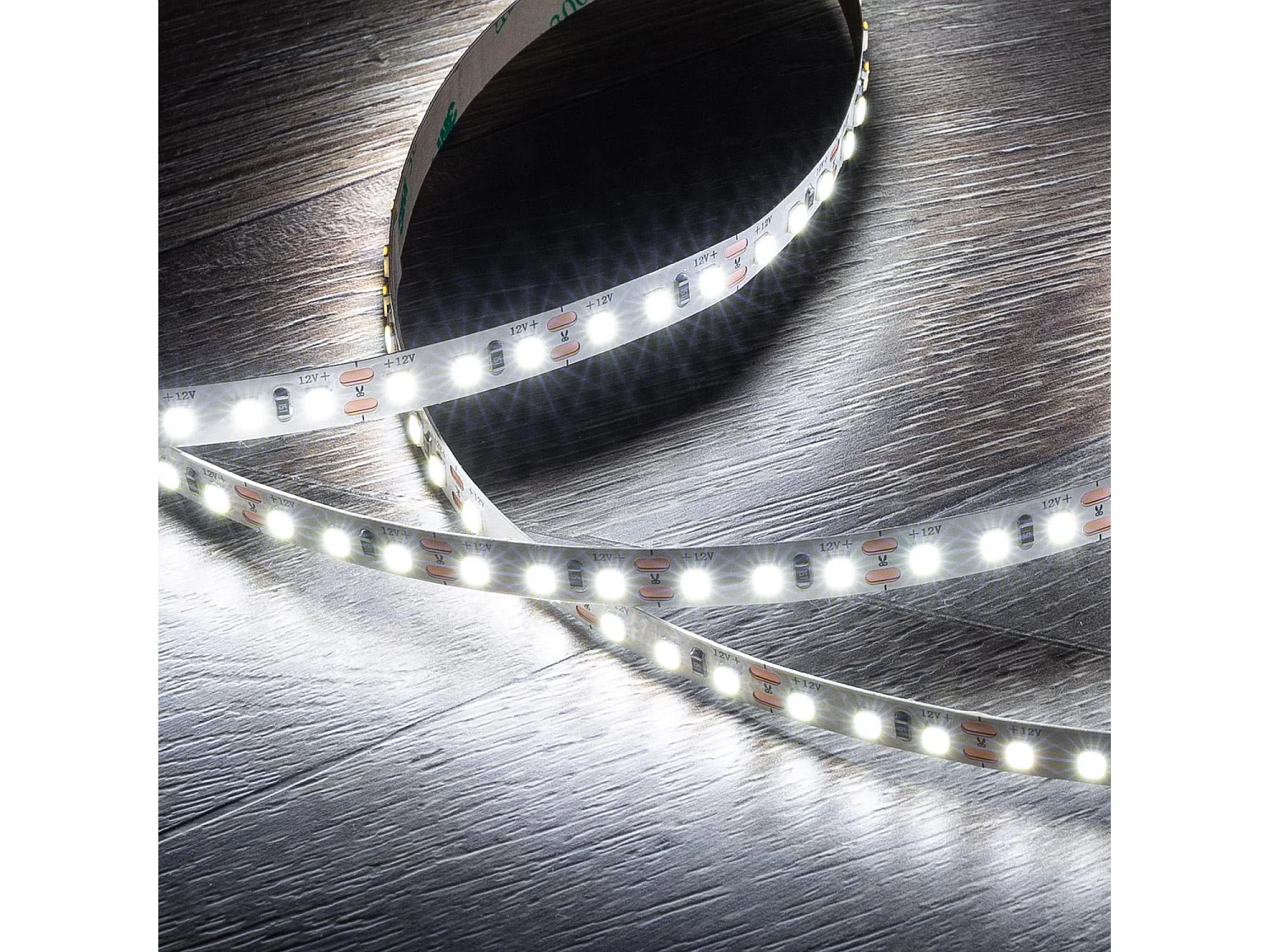 Ruban LED 12V SMD 120 LED/m 5 m 10 W/m 1 000 lm/m Largeur 8 mm Coupe 2.5cm IP20 6000K Blanc froid