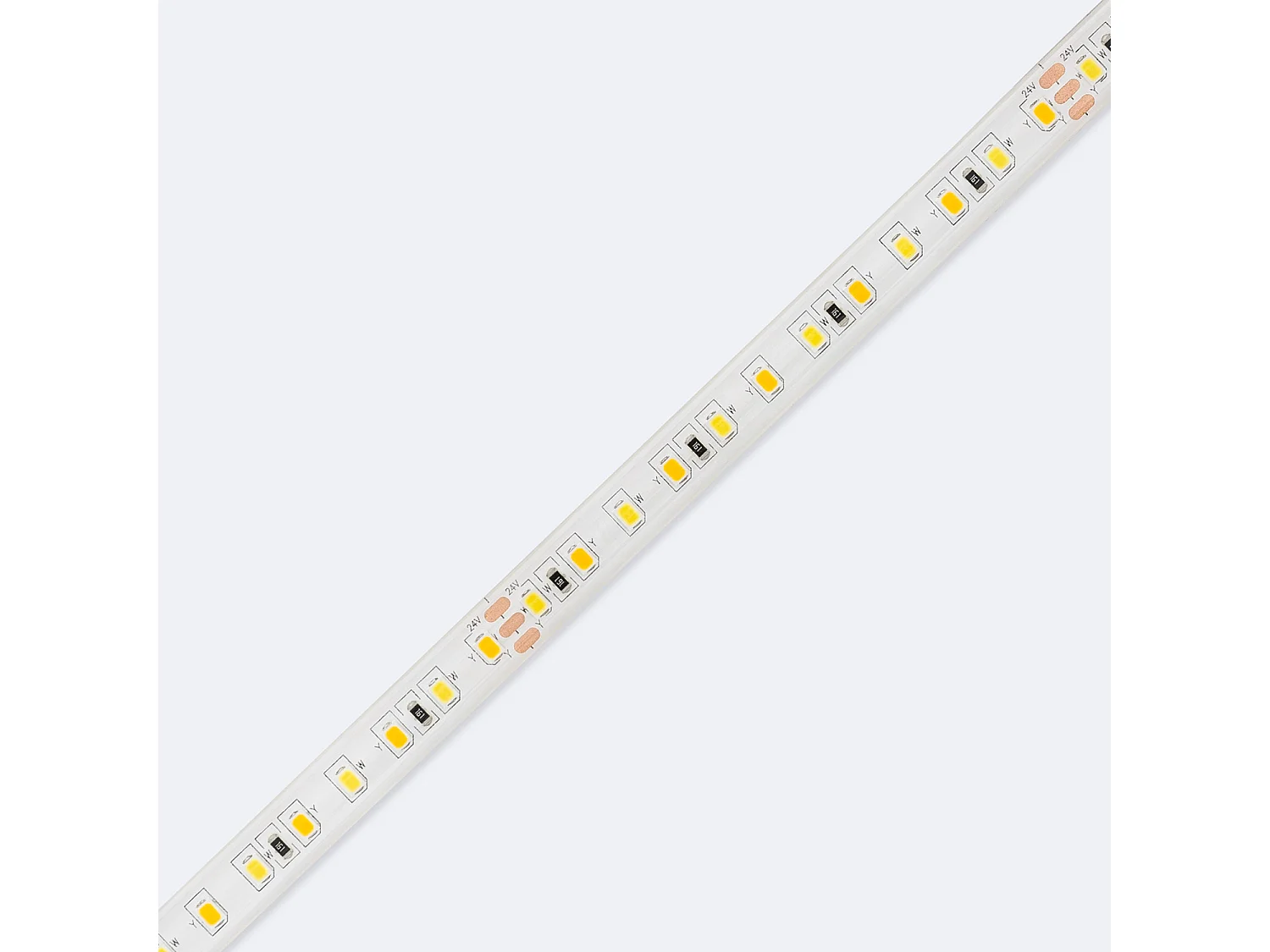 Bobina 5m Striscia LED 24V SMD CCT 120 LED/m 10W/m 800lm/m Larga 10mm IP65 Taglio 10cm Selezionabile (Caldo-Naturale-Freddo)