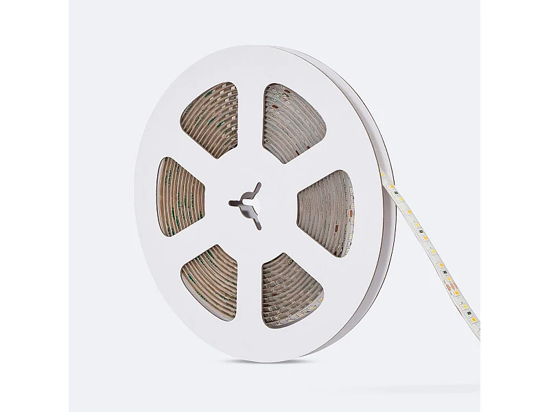 Ruban LED 24V SMD CCT 120 LED/m 5m 10W/m 800lm/m Largeur 10mm Coupe 10cm IP65 Sélectionnable (chaud-neutre-froid)