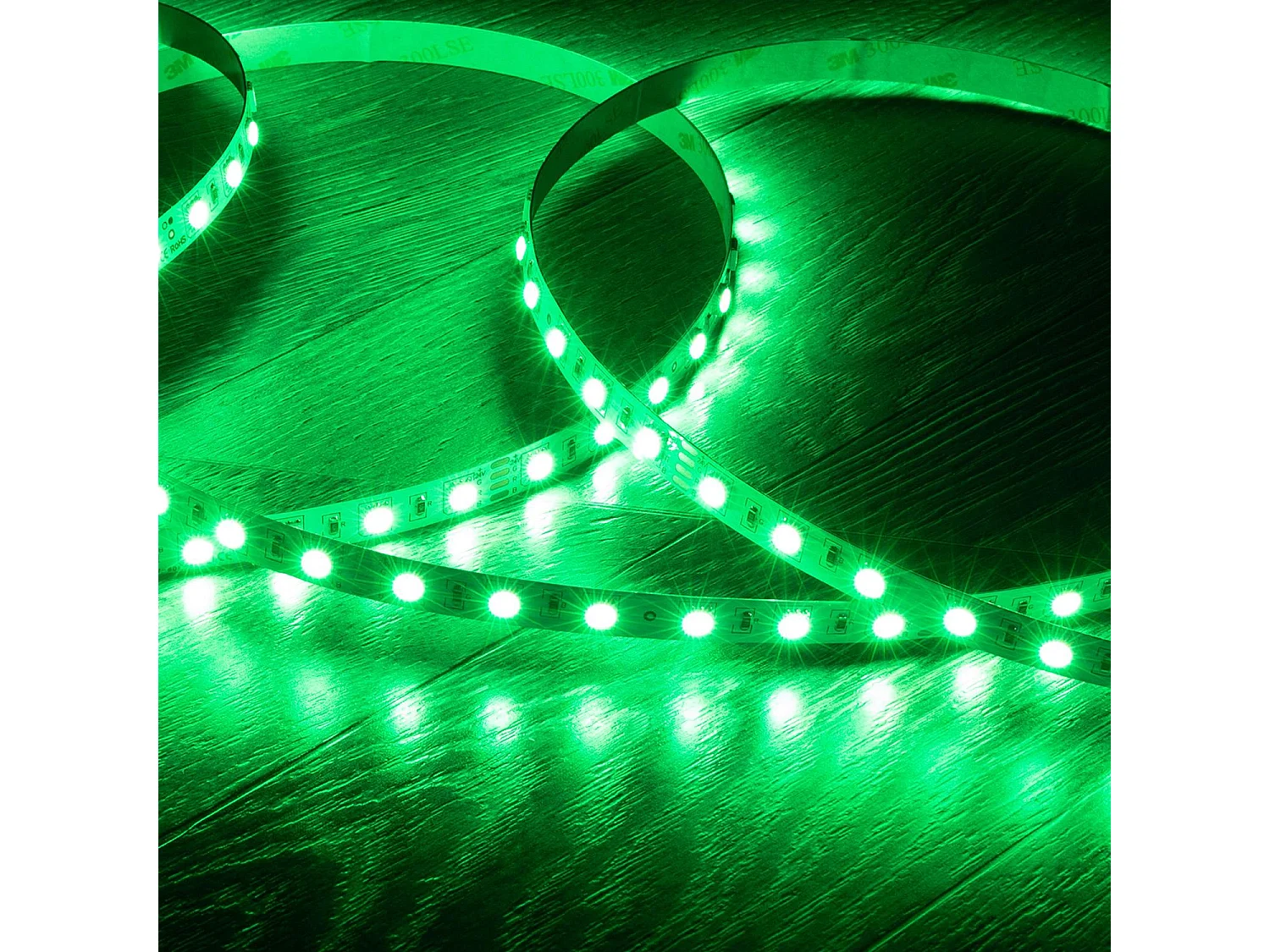 Ruban LED 24V RGB SMD 60 LED/m 5m 10W/m Largeur 10mm Coupe 10cm IP20 RGB