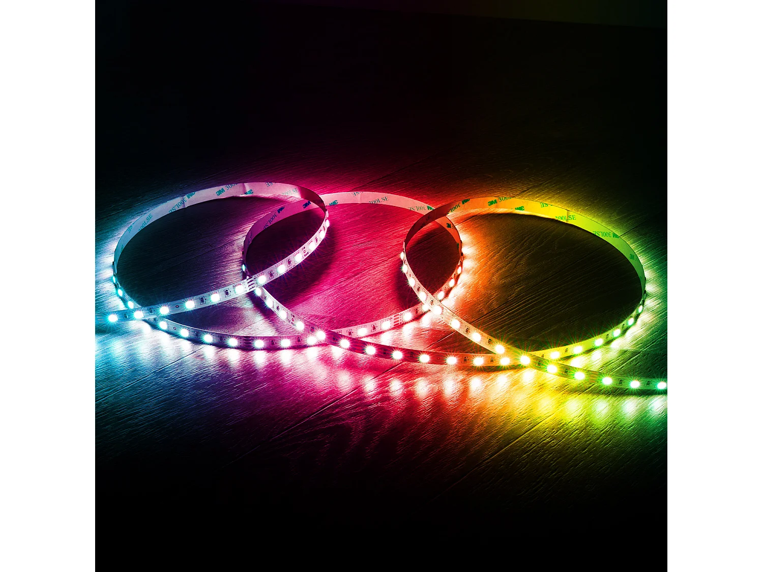 Ruban LED 24V RGB SMD 60 LED/m 5m 10W/m Largeur 10mm Coupe 10cm IP20 RGB