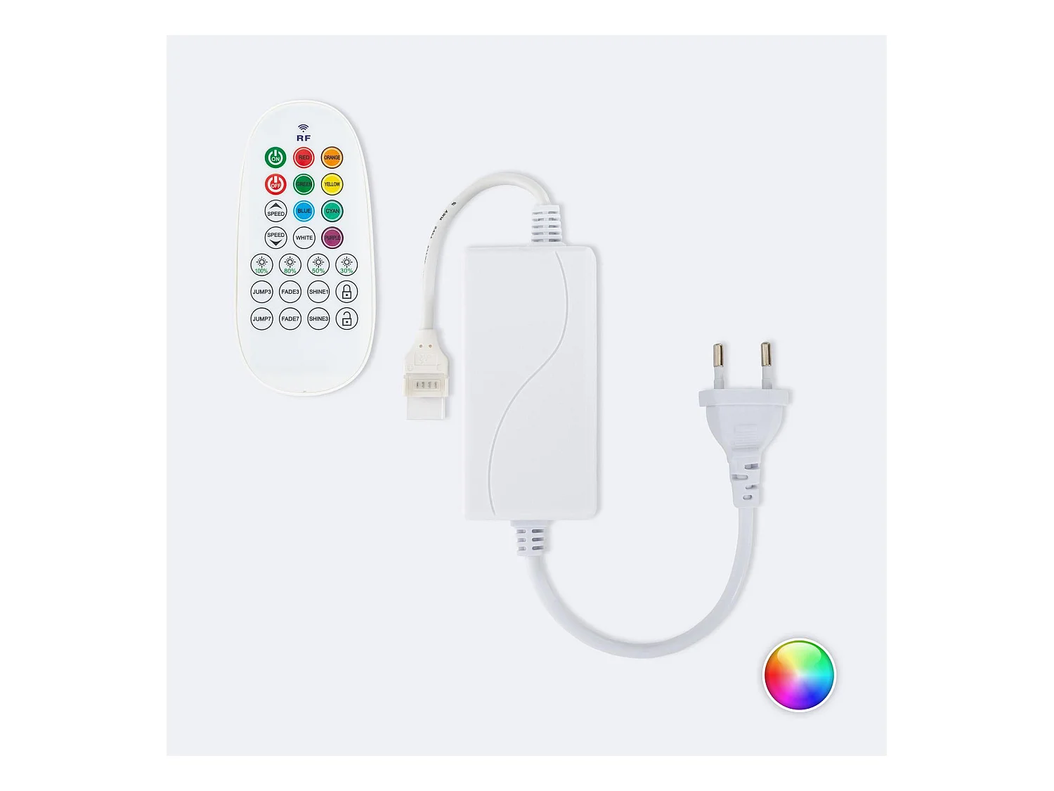 Contrôleur pour Ruban LED RGB 220V AC SMD Silicone FLEX avec Télécommande RF Blanc