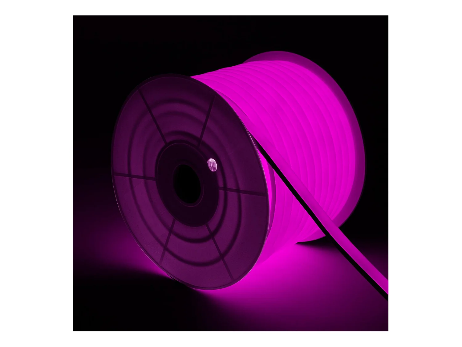 Ruban LED Néon Dimmable 220V BOBINE 50m Rose Semi-Circulaire 180 7.5W/m Coupe 100cm IP67 Rose