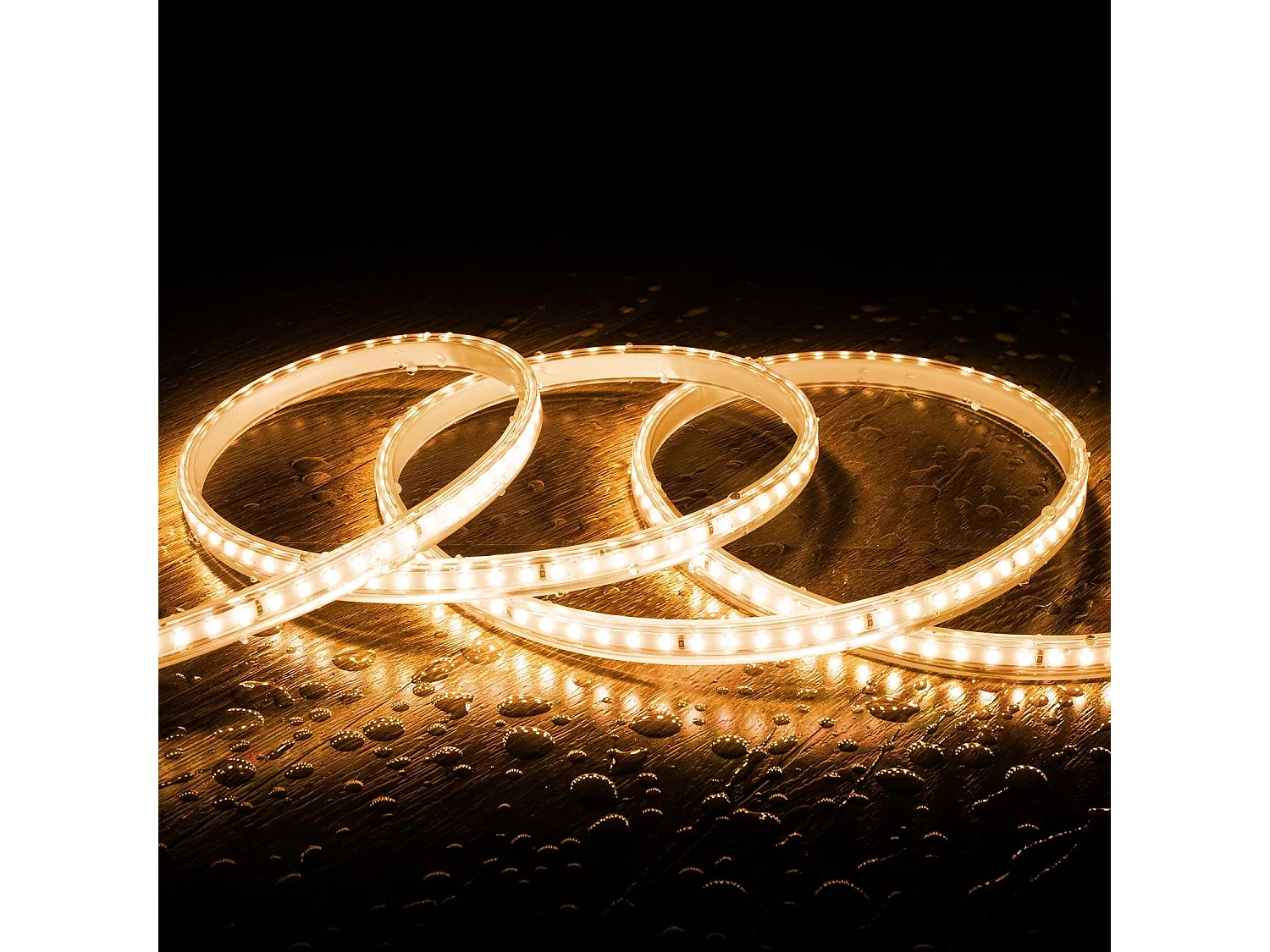 Ruban LED Dimmable 220V SMD 120 LED/m Blanc Chaud 7.5W/m 750lm/m Largeur 12mm Coupe 100cm IP65 Sur mesure 50 m