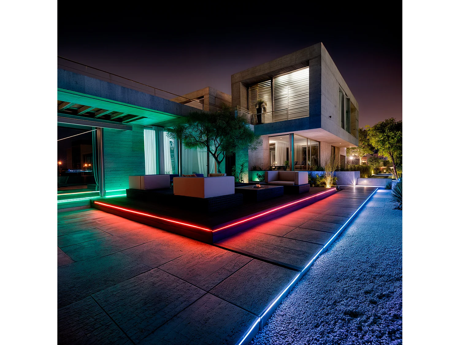 Ruban LED RGB 220V SMD 60 LED/m 10W/m Largeur 16mm Coupe 100cm IP65 3 m