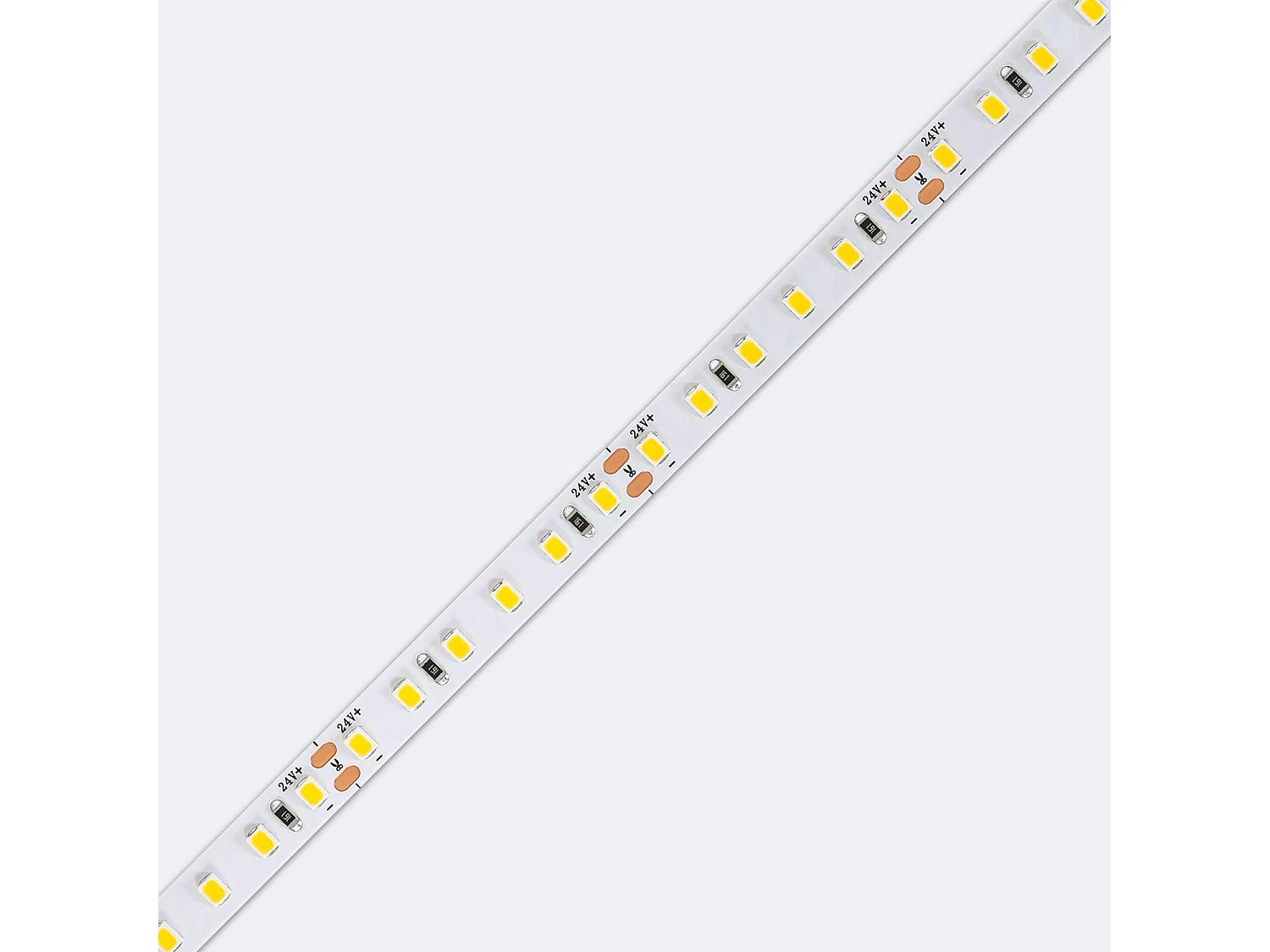 Ruban LED 24V SMD 120 LED/m 5m 10W/m 1000lm/m Largeur 8mm Coupe 5cm IP20 6000K Blanc froid