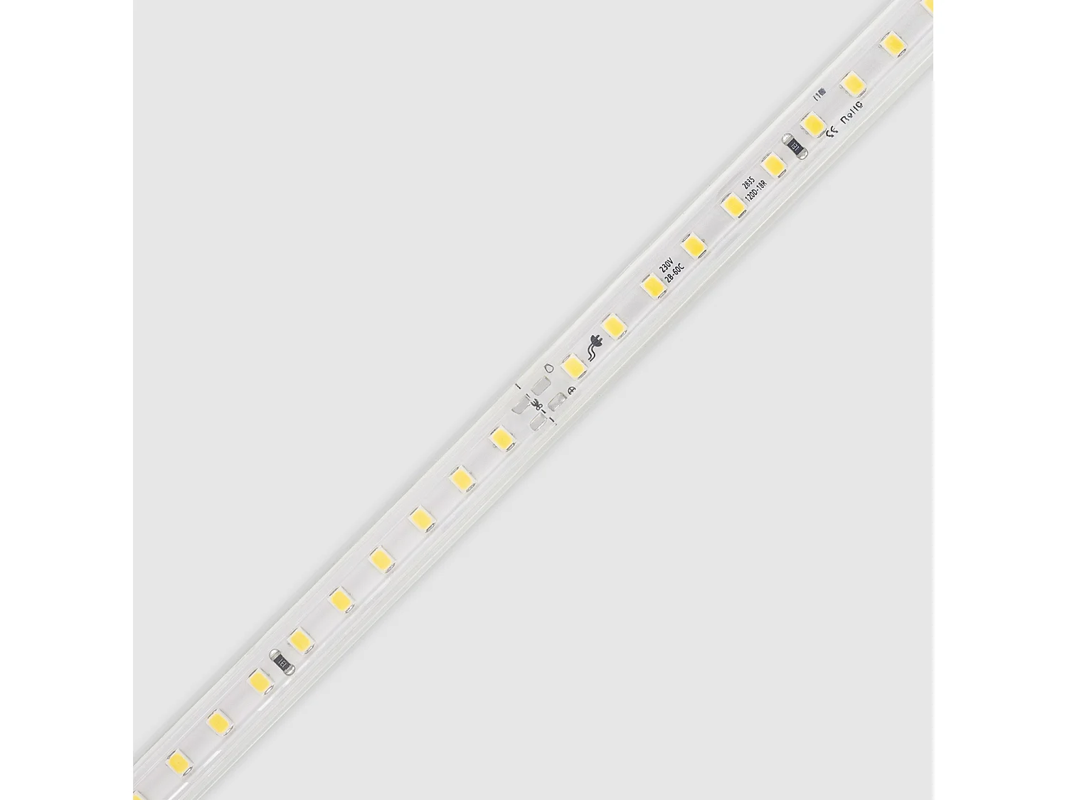 Tira LED Regulable 220V SMD 120 LED/m Blanco Neutro 8.5W/m 850lm/m Ancho 12mm Corte 20cm IP65 a Medida 4 m