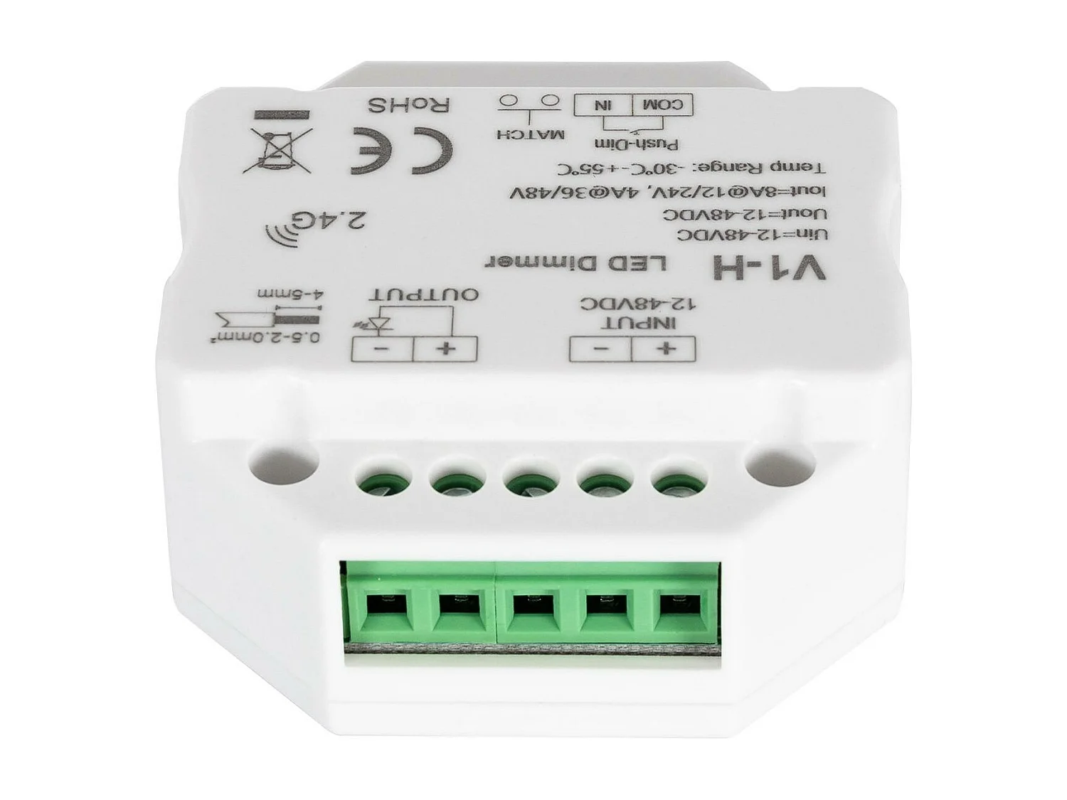 Regulador LED RF 12/48V para Tira LED Monocolor Compatible con Pulsador Blanco