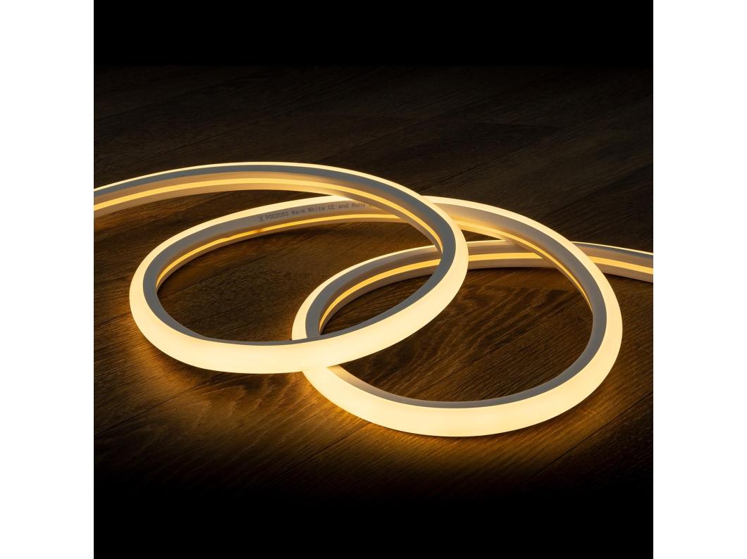 Tira LED Neón Regulable 220V Blanco Cálido Semicircular 180 7.5W/m Corte 100cm IP67 a Medida 25 m