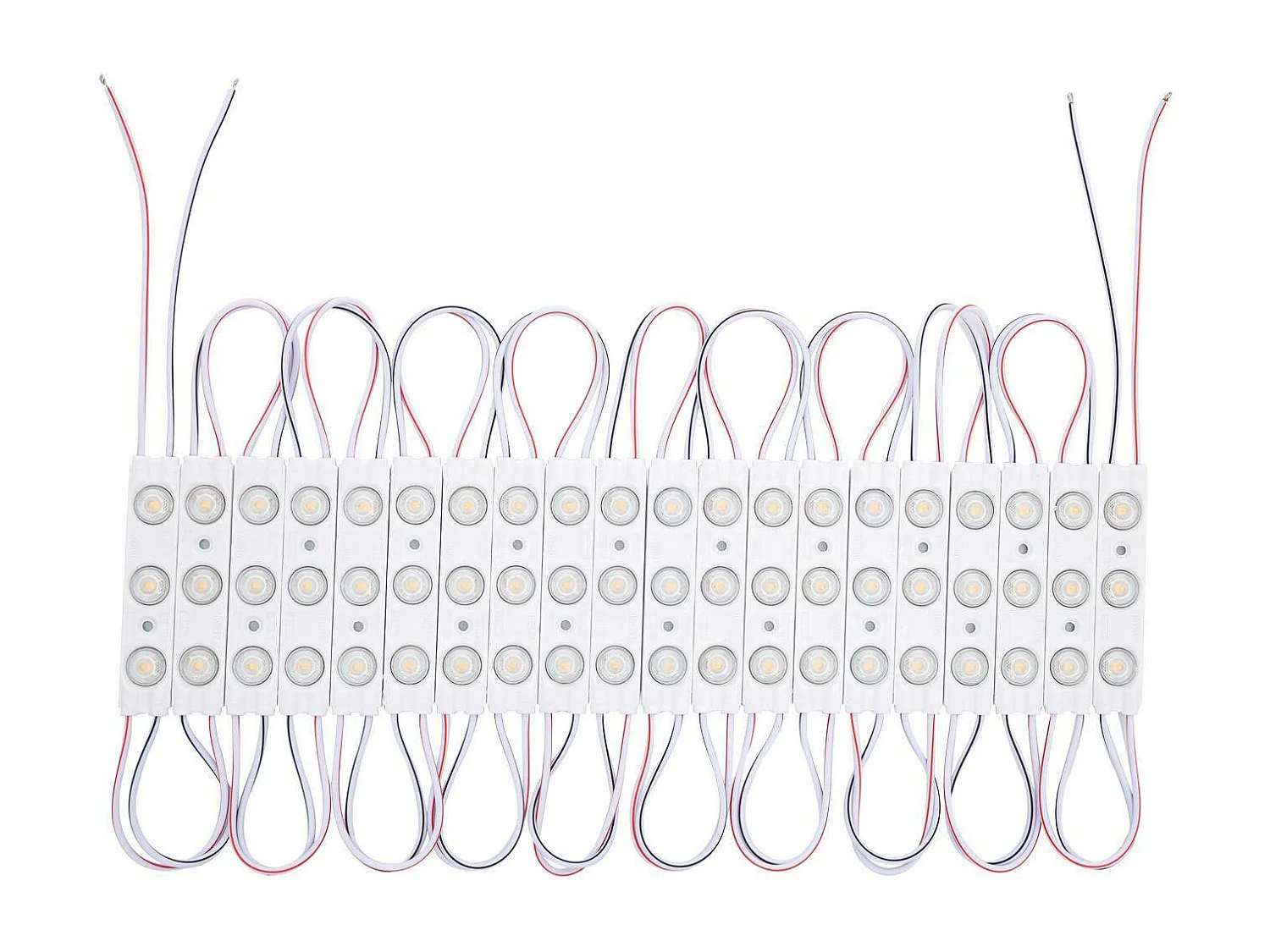 Module LED 20 Pièces 24W IP65 24V DC pour Enseignes Publicitaires 2.5m 3000K Blanc chaud