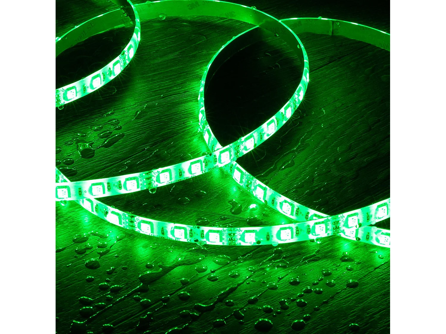 Ruban LED 12V RGB SMD 60 LED/m 5m 9W/m Largeur 10mm Coupe 5cm IP65 RGB