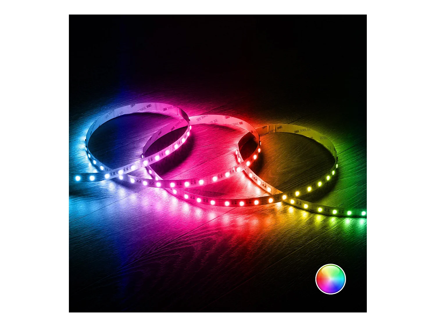 Tira LED 12V RGBW SMD 60 LED/m 5m 10W/m Ancho 12mm Corte 5cm IP20 RGBW