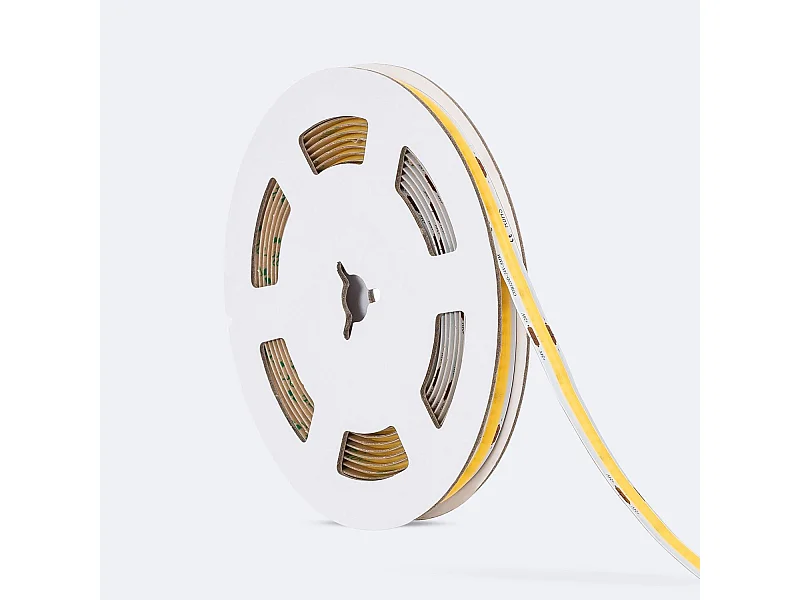 Tira LED 24V COB 320 LED/m 5m 10W/m 1000lm/m Ancho 8mm Corte 5cm IP20 CRI90 2700K Blanco Cálido