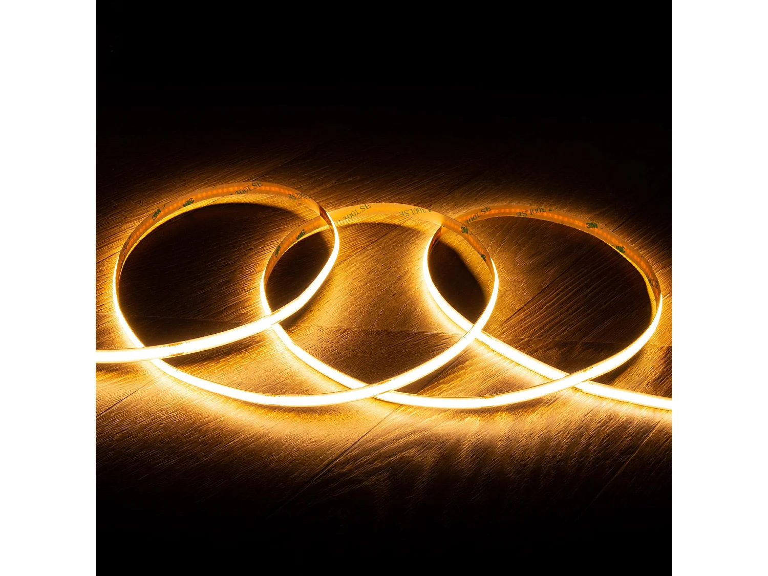 Ruban LED 24V COB 320 LED/m 5m 10W/m 1000lm/m Largeur 8mm Coupe 5cm IP20 CRI90 2700K Blanc chaud