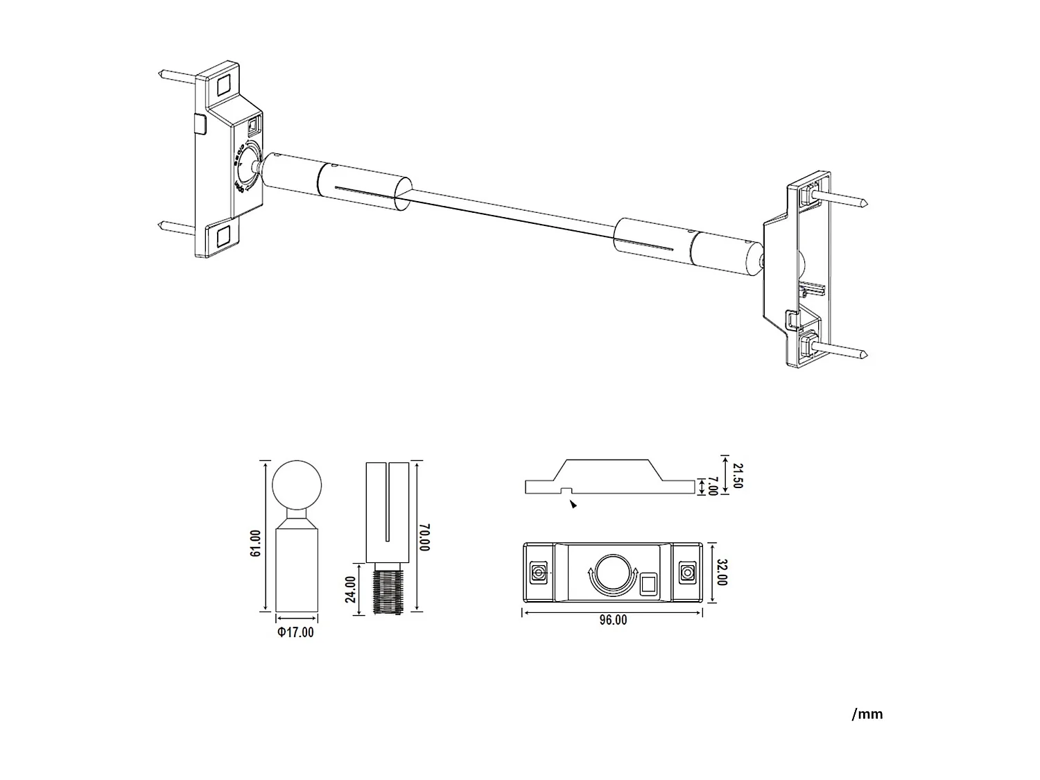 kit de Montage Aérien Line Light 10m pour Rubans LED 12/24/48V  Blanc 10 m
