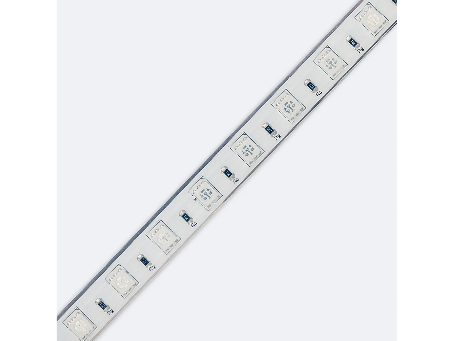 Tira LED RGB 220V SMD 60 LED/m BOBINA 50m 15W/m SILICONE FLEX Ancho 12mm Corte 100cm IP67 Sin Mando