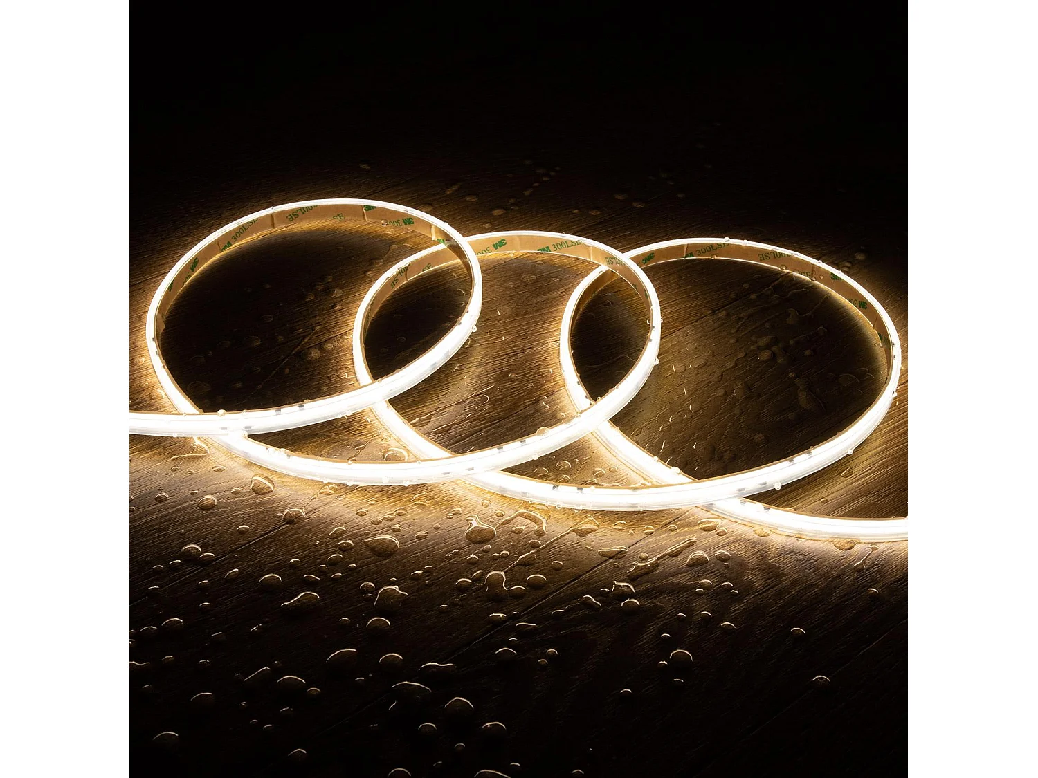 Bobina 50m Striscia LED Regolabile 220V COB Autorettificata 560LED/m 14W/m 1250lm SILICONE FLEX Larga 10mm IP65 Taglio 10cm 2200K Super Caldo