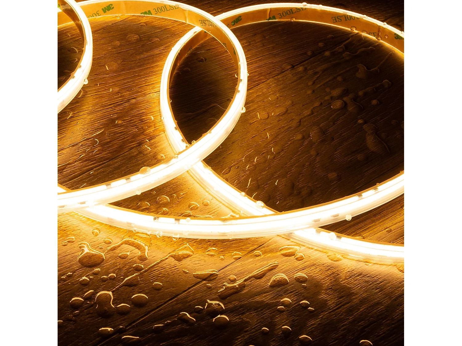 Tira LED Regulable 220V COB Autorrectificada 320 LED/m BOBINA 50m 8W/m 720 lm/m Ancho 12mm Corte 50cm IP65 CRI90 2200K Súper Cálido