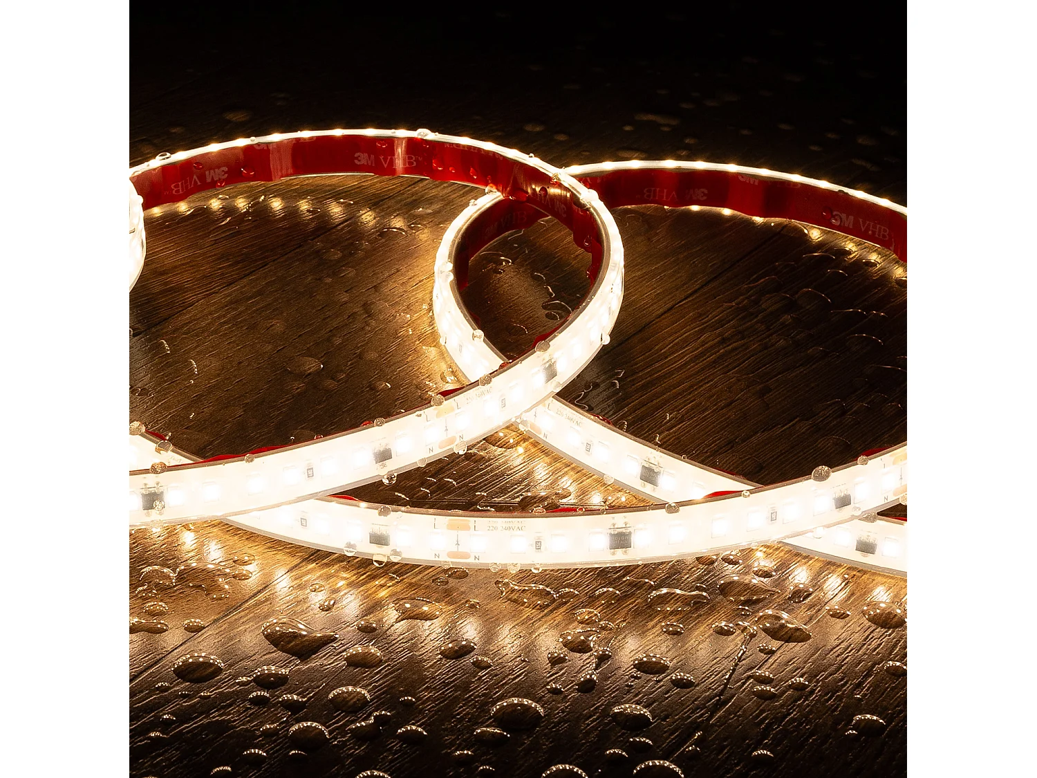 Ruban LED Dimmable 220V SMD Auto-redressement 120 LED/m BOBINE 50m 14W/m 1680lm/m SILICONE FLEX Largeur 12mm Coupe 10cm IP67 4000K Blanc neutre