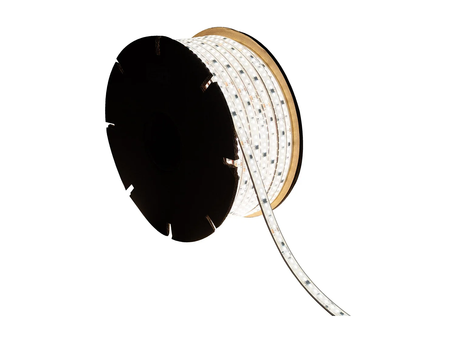 Bobina 50m Striscia LED Regolabile 220V SMD Autorettificata 120LED/m 14W/m 1680lm SILICONE FLEX Larga 12mm IP67 Taglio 10cm 4000K Bianco Naturale