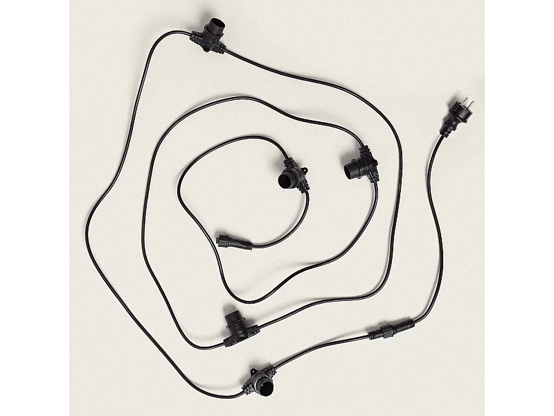 Ghirlanda per Esterni con 5 Portalampade B22 5m Nero IP44 Nero