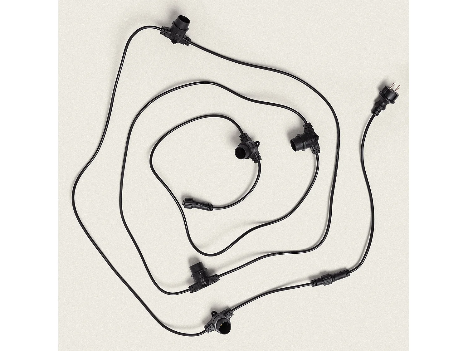 Guirlande LED Extérieure avec 5 Douilles B22 5m Noir IP44  Noir