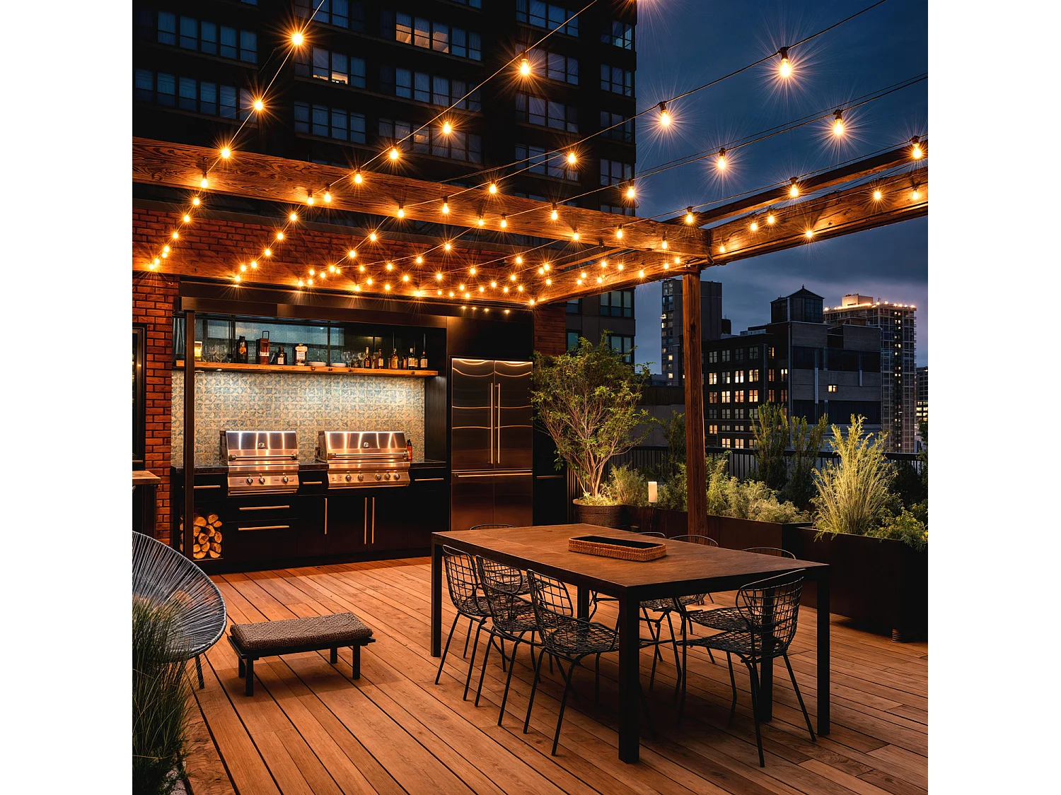 Guirlande LED Extérieure avec 5 Douilles B22 5m Noir IP44  Noir