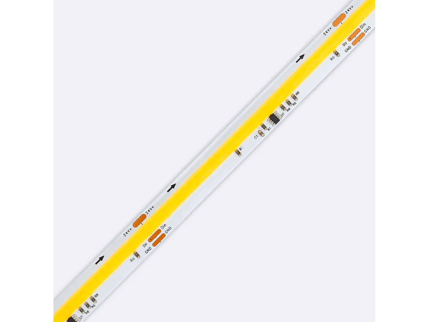 Tira LED Digital SPI 24V COB 360 LED/m 5m Ancho 10mm Corte 8 cm IP20 3000K Blanco Cálido