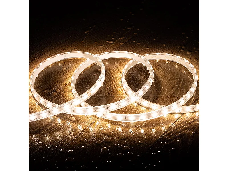 Ruban LED Dimmable 220V SMD 60 LED/m Blanc Neutre 6W/m 600lm/m Largeur 12mm Coupe 20cm IP65 Sur mesure 15 m