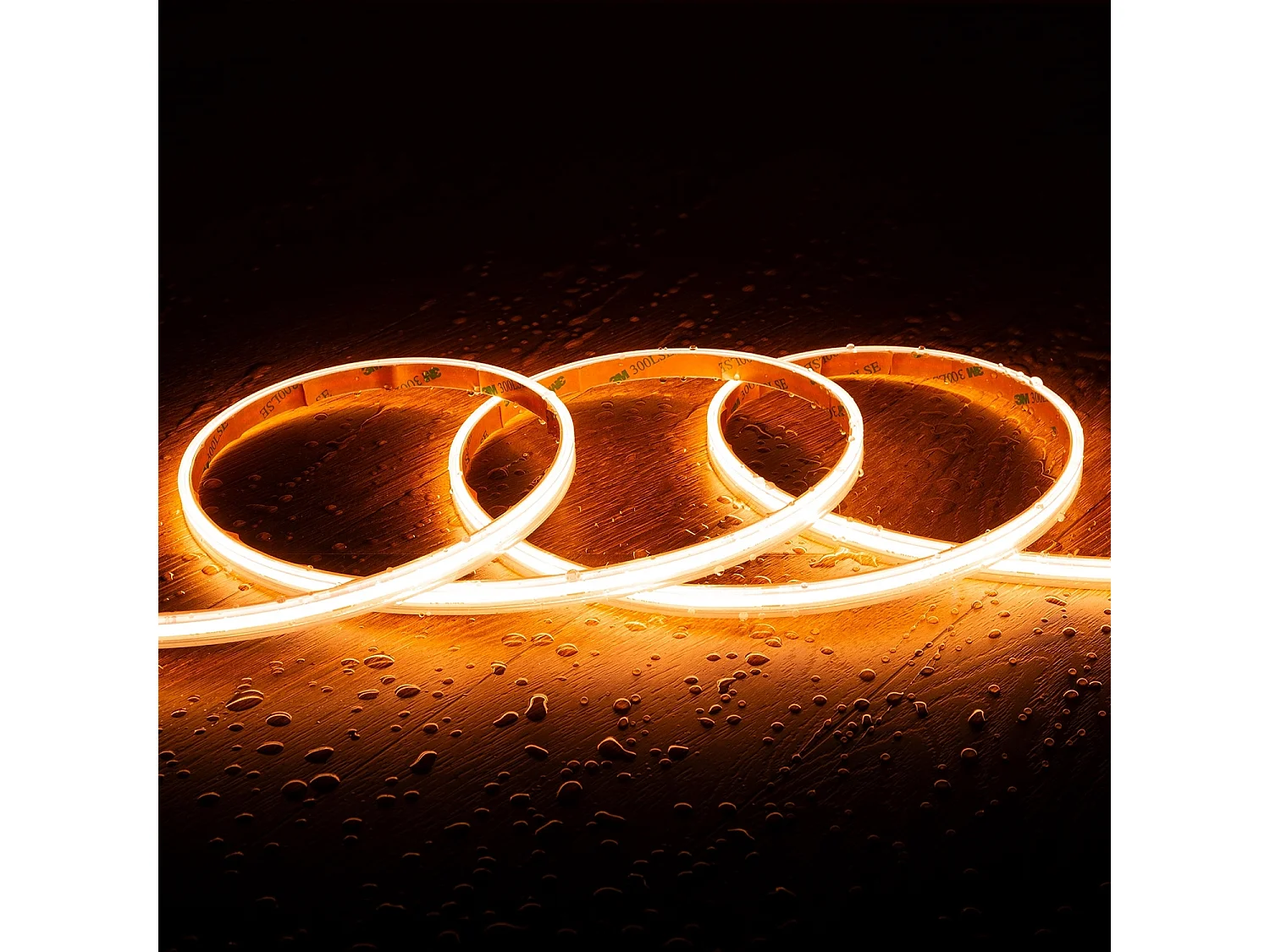 Ruban LED Dimmable 220V COB Auto-redressement 560 LED/m 14W/m 1250lm/m SILICONE FLEX IC2 Largeur 10mm Coupe 10cm IP65 Sur mesure 2200K Super chaud 20 m