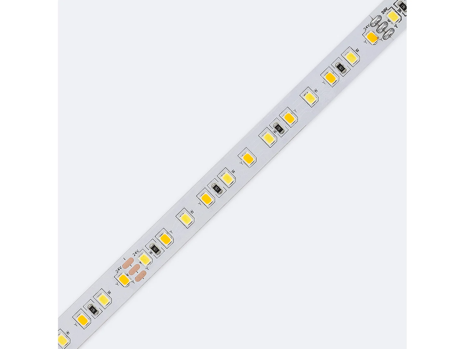 Ruban LED 24V SMD CCT 120 LED/m 5m 10W/m 800lm/m Largeur 10mm Coupe 10cm IP20 CCT
