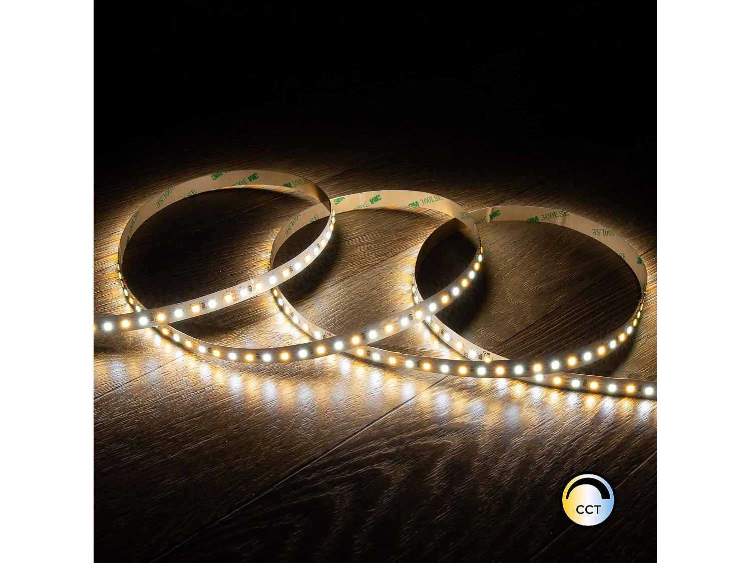 Ruban LED 24V SMD CCT 120 LED/m 5m 10W/m 800lm/m Largeur 10mm Coupe 10cm IP20 CCT