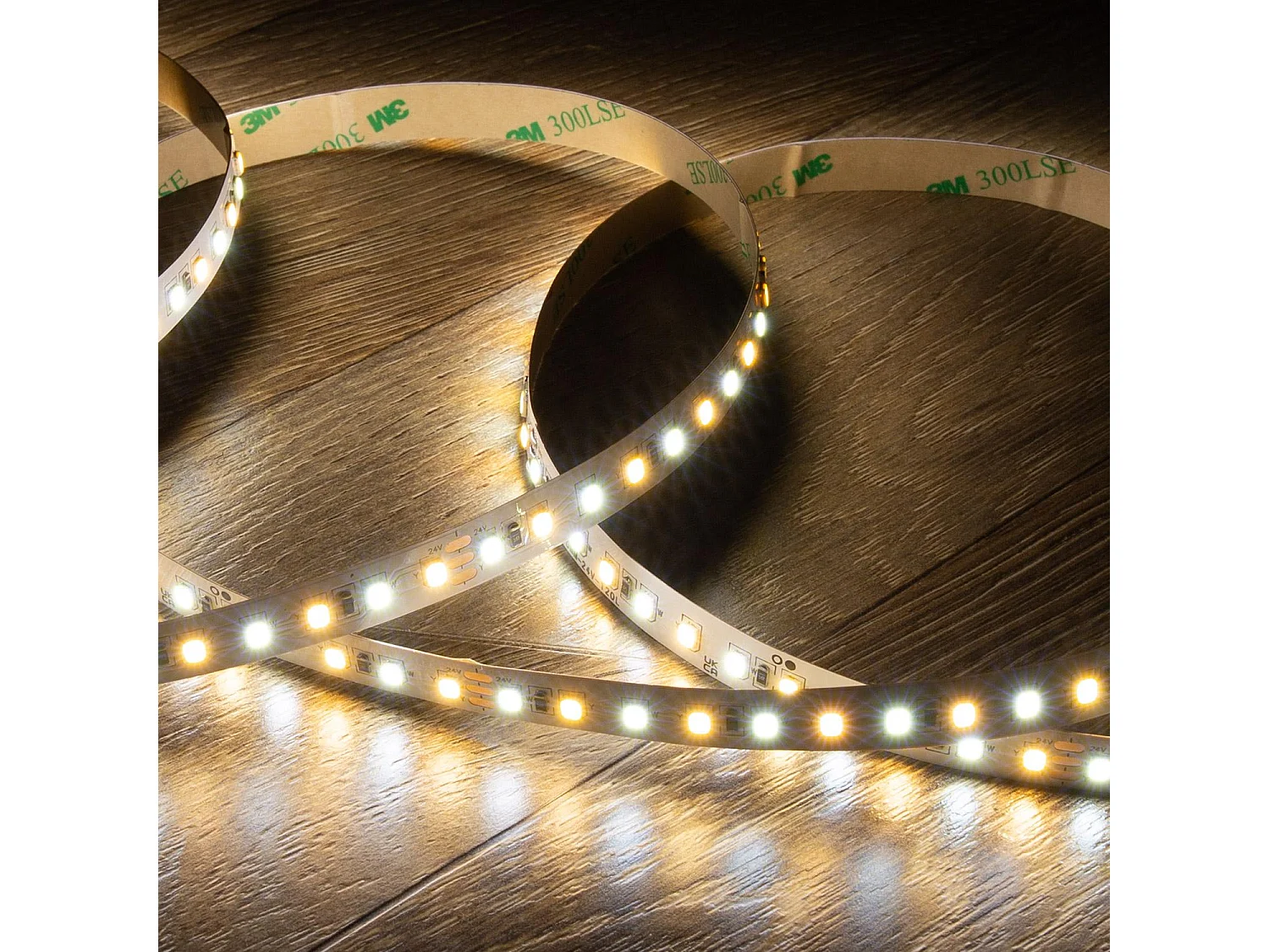 Ruban LED 24V SMD CCT 120 LED/m 5m 10W/m 800lm/m Largeur 10mm Coupe 10cm IP20 CCT