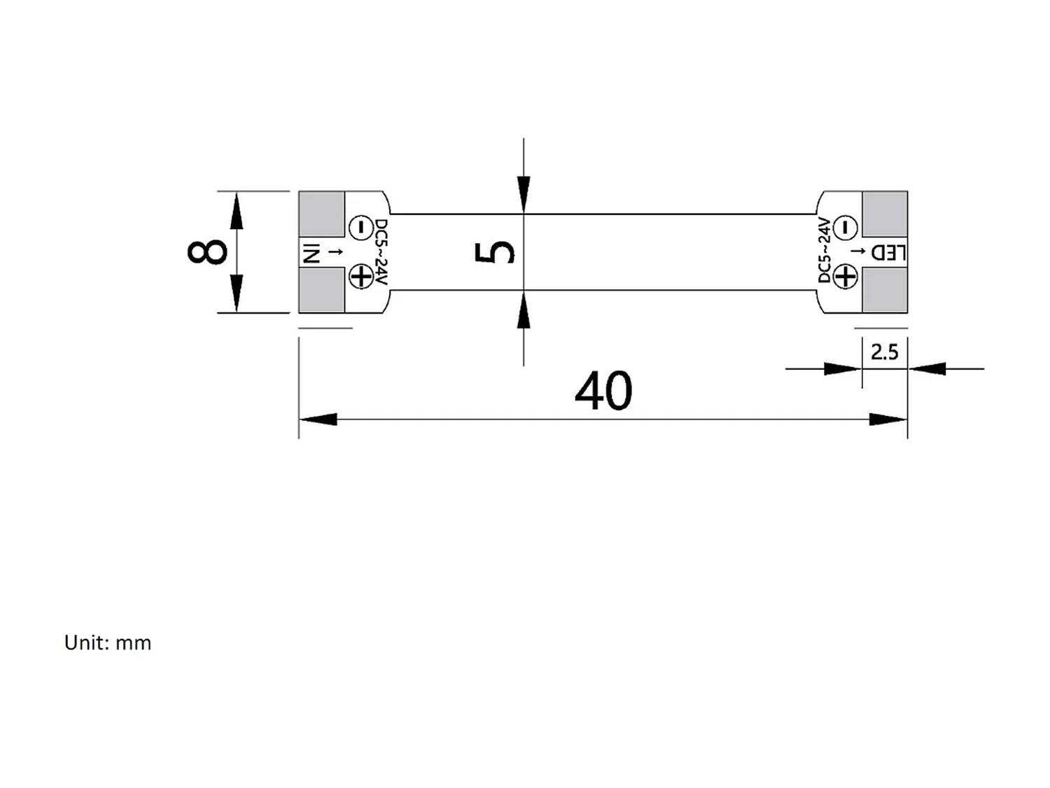 Mini Interrupteur Variateur Tactile pour Ruban LED 5V/24V DC 10 mm