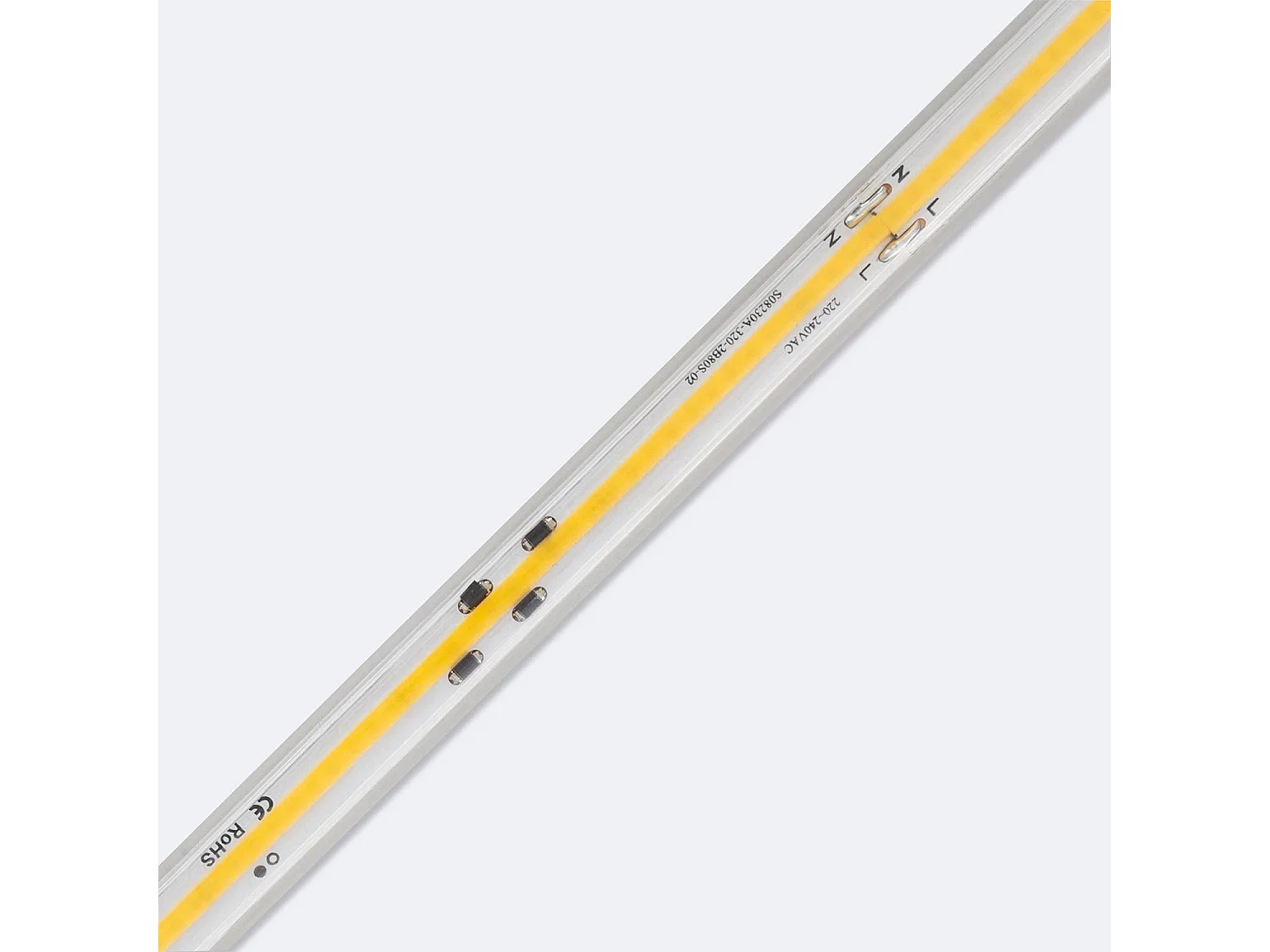 Tira LED Regulable 220V COB Autorrectificada 320 LED/m 8W/m 720 lm/m Ancho 12mm Corte 50cm IP65 CRI90 a Medida 2700K Blanco Cálido 15 m