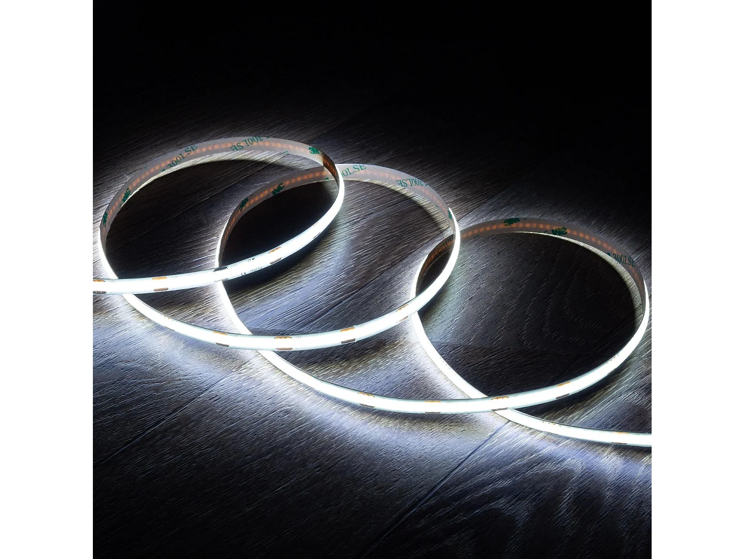 Ruban LED 12V COB 320 LED/m 5m 10W/m 1000lm/m Largeur 8mm Coupe 2.5cm IP20 CRI90 6000K Blanc froid