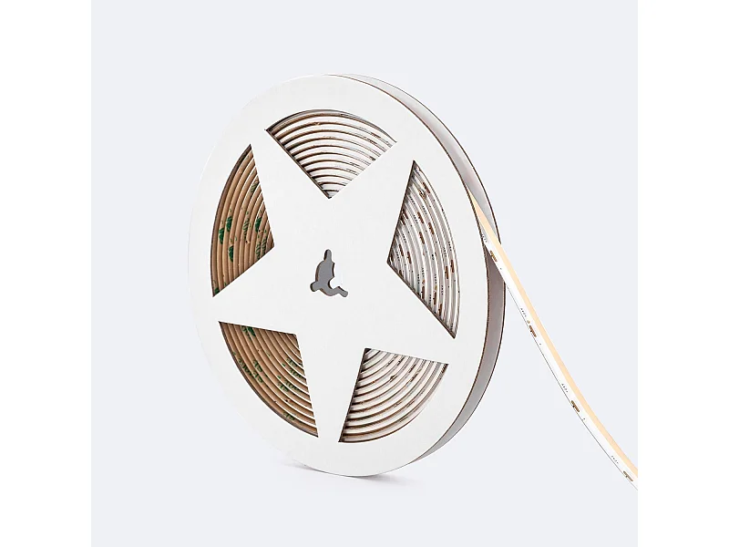 Tira LED 24V WCOB 256 LED/m 5m 10W/m 1100lm/m Ancho 8mm Corte 3.2cm IP20 CRI90 6000K Blanco Frío