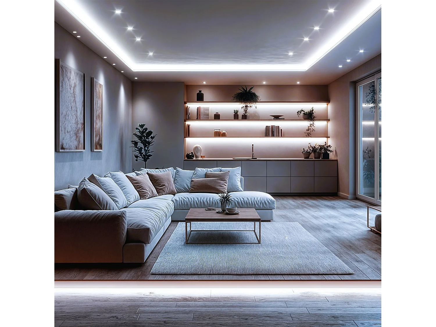 Tira LED 24V WCOB 256 LED/m 5m 10W/m 1100lm/m Ancho 8mm Corte 3.2cm IP20 CRI90 6000K Blanco Frío