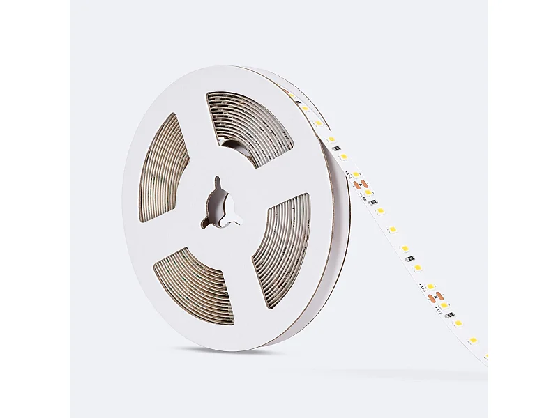 Ruban LED 24V SMD 120 LED/m 5m 10W/m 1000lm/m Largeur 8mm Coupe 5cm IP20 4000K Blanc neutre