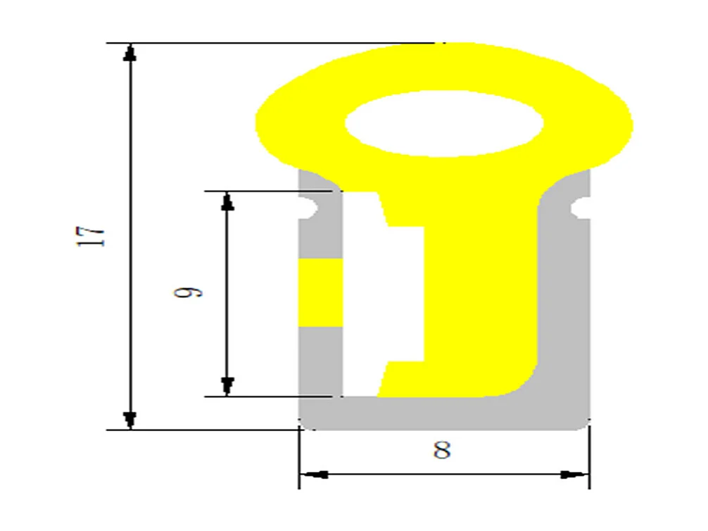 Profilé Néon SFLEX 8x17 Courbe Latérale pour Rubans LED IP20 jusqu'à 8 mm 5 m