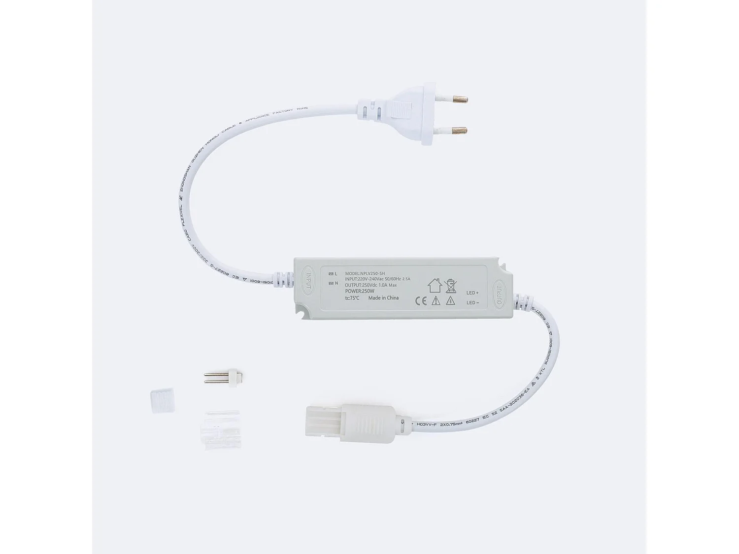 Driver No Flicker per Striscia LED Senza Raddrizzatore 220V AC SMD IP65 Larga 12mm 250 W