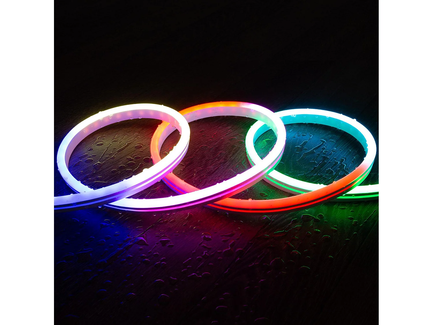 Ruban LED Néon Digital SPI 24V RGBIC 5m IP65 Kit avec Source d'Alimentation et Contrôleur RGBIC