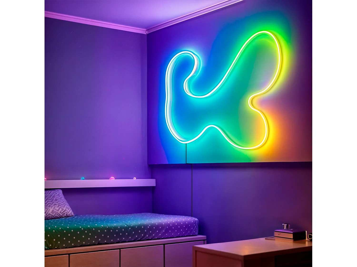 Ruban LED Néon Digital SPI 24V RGBIC 5m IP65 Kit avec Source d'Alimentation et Contrôleur RGBIC