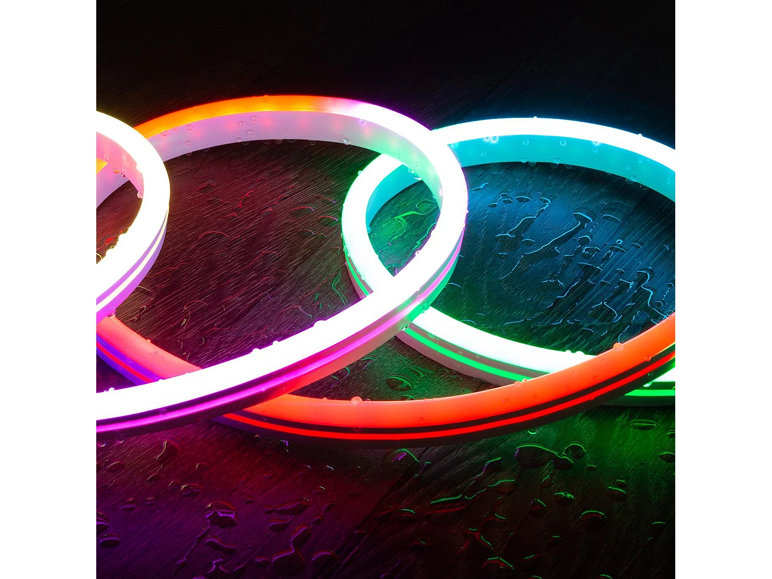 Ruban LED Néon Digital SPI 24V RGBIC 5m IP65 Kit avec Source d'Alimentation et Contrôleur RGBIC