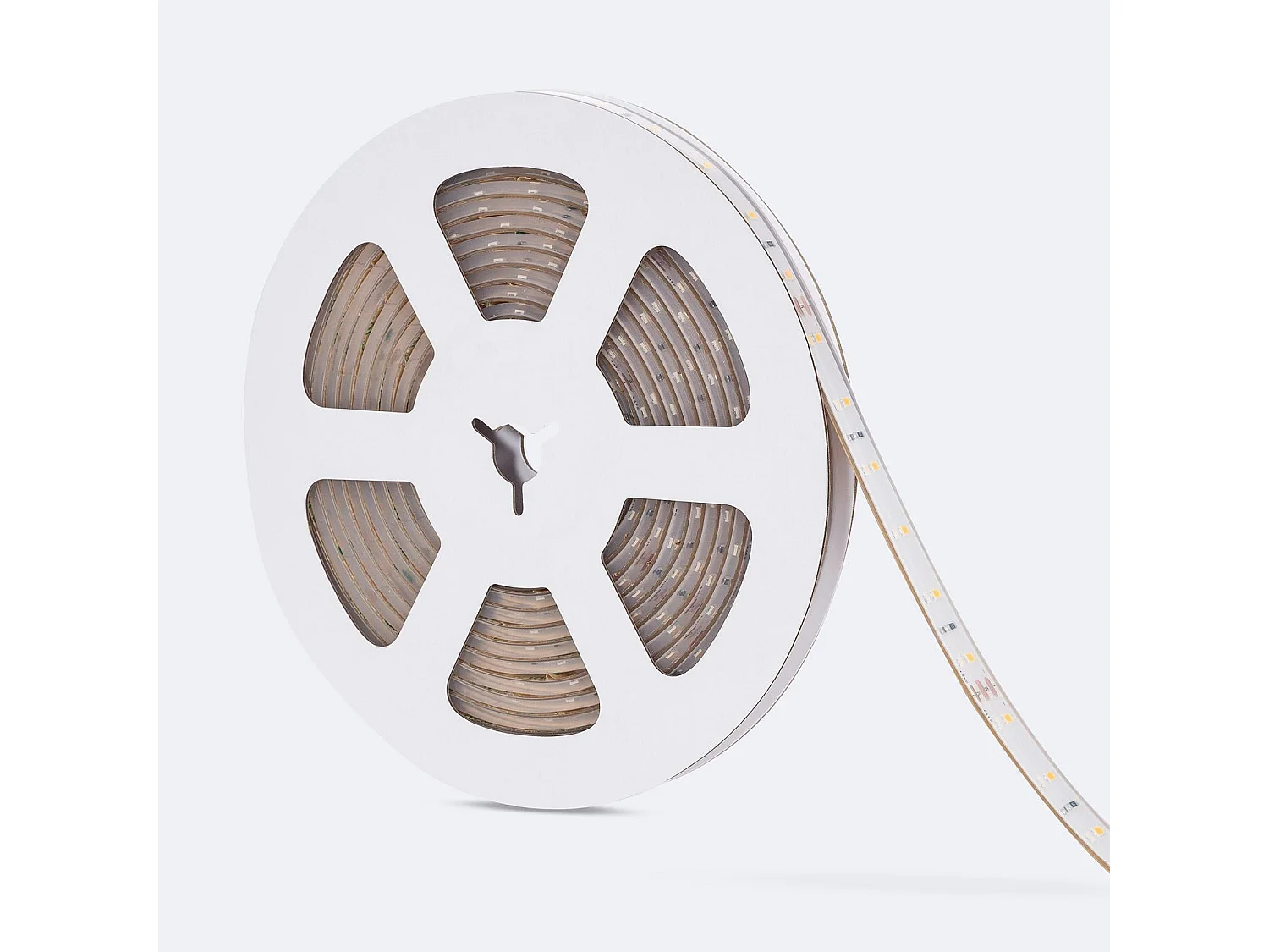 Ruban LED 24V SMD 60 LED/m 5m 5W/m 500lm/m Largeur 10mm Coupe 10cm Submersible IP68 SILICONE FLEX 2700K Blanc chaud