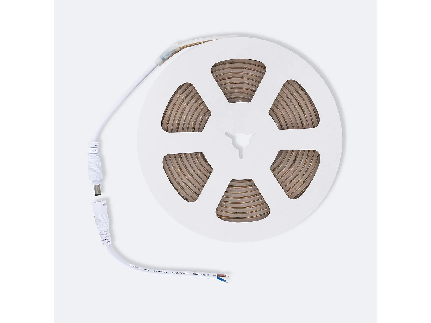 Ruban LED 24V SMD 60 LED/m 5m 5W/m 500lm/m Largeur 10mm Coupe 10cm Submersible IP68 SILICONE FLEX 2700K Blanc chaud